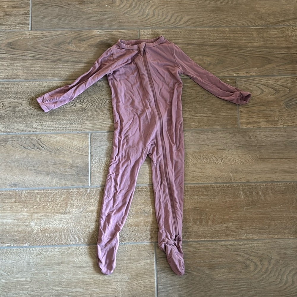 KYTE Baby Zippered Footie Pajamas, 12-18 months, Mulberry